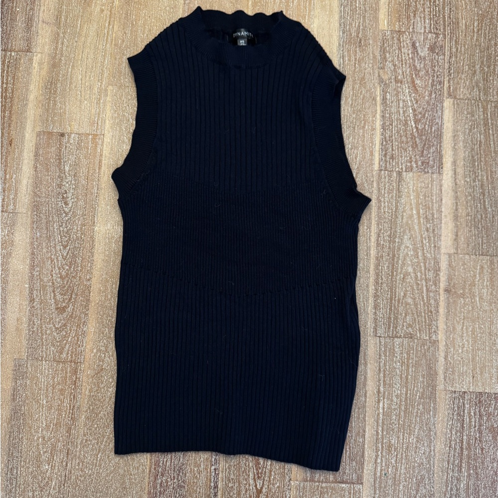 Navy Blue Knit Top Sweater Tank Dynamite Small